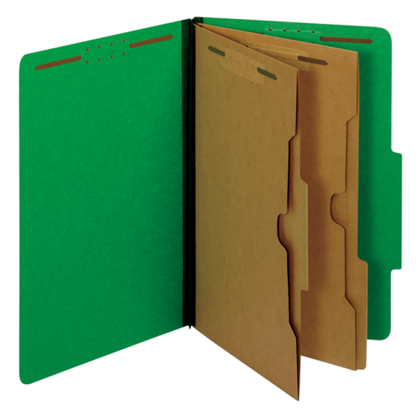 PFX29083P Pendaflex® Classification Folders, Standard, 2 Pocket Dividers, Embedded Fasteners, 2/5 Cut Tab, Dark Green, Legal, 10/BX, 5 BX/CT