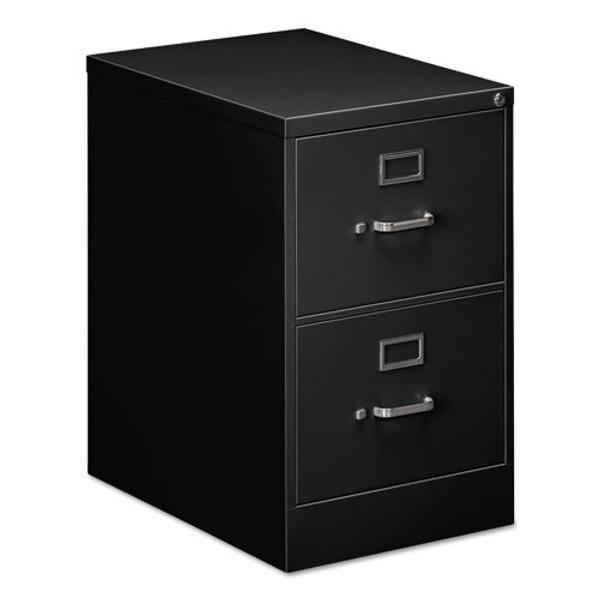 Two-drawer Economy Vertical File, 2 Legal-size File Drawers, Black, 18" X 25" X 28.38"