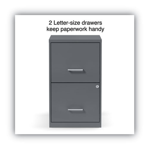 Soho Vertical File Cabinet, 2 Drawers: File/file, Letter, Charcoal, 14" X 18" X 24.1"
