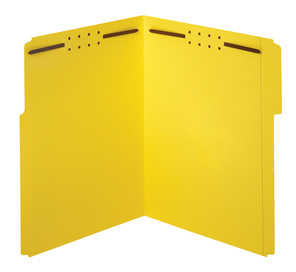 PFX22940 Fastener Folders, Yellow, 2-fastener, Letter, 1/3 Tab, 50/BX