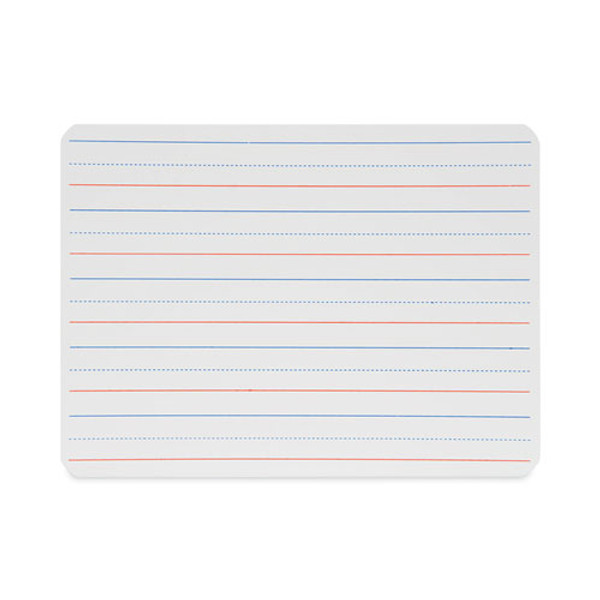 Magnetic Two-sided Red/blue Ruled Dry Erase Board, 12" X 9", White Surface, 12/pack