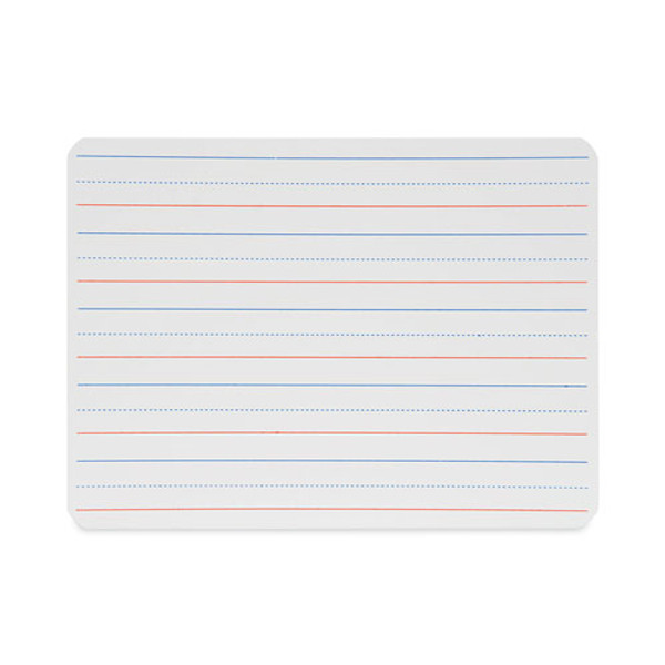 Magnetic Two-sided Red And Blue Ruled Dry Erase Board, 12 X 9, Ruled White Front/unruled White Back, 12/pack