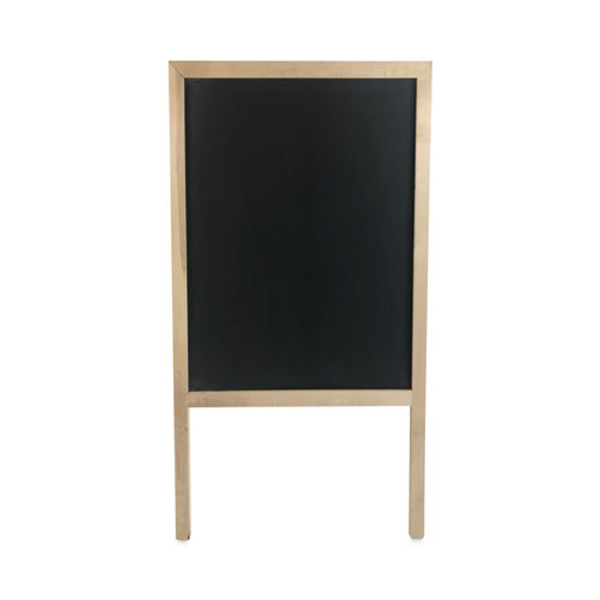 Black Chalkboard Marquee, 24 X 42, Black Surface, Natural Wood Frame