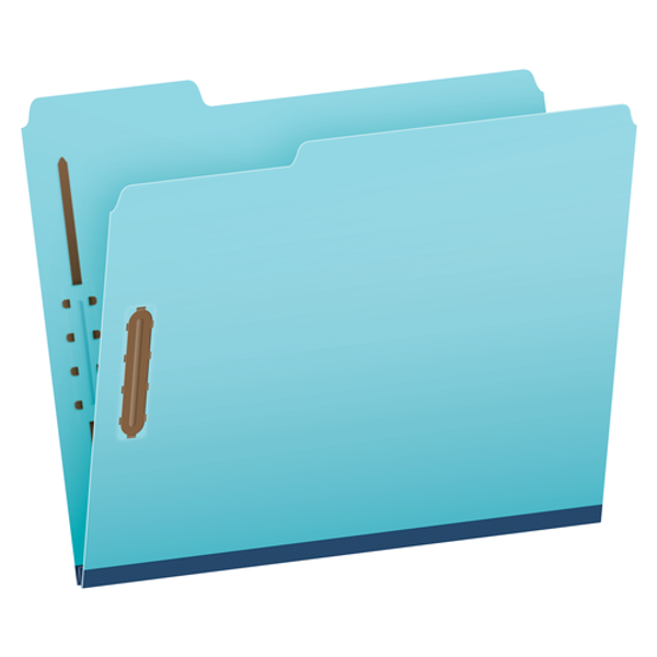 PFXFP213R Pendaflex® Recycled Pressboard Fastener Folders, Letter Size, Light Blue, 1" Expansion, 1/3 Cut, 25/BX