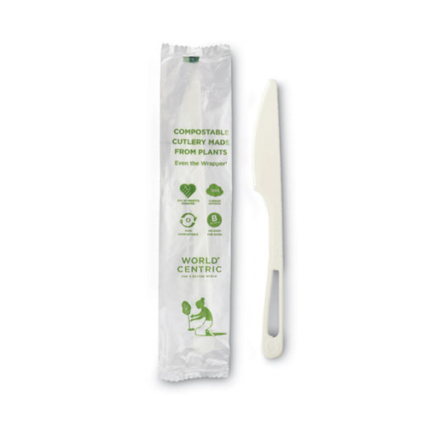 Tpla Compostable Cutlery, Knife, Plastic, White, 750/carton