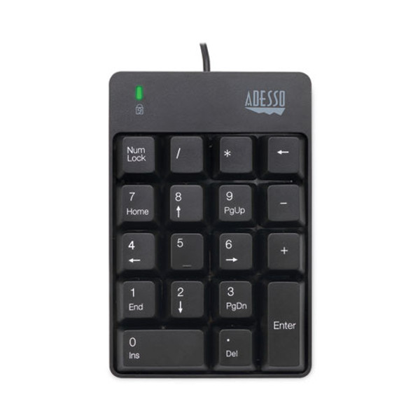 Spill-resistant 18-key Numeric Keypad, Black