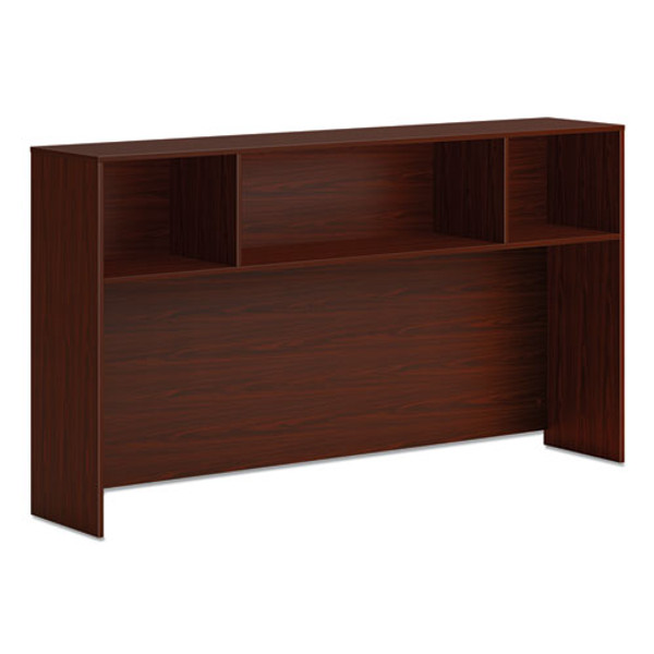 Mod Desk Hutch, 3 Compartments, 72w X 14d X 39.75h, Traditional Mahogany