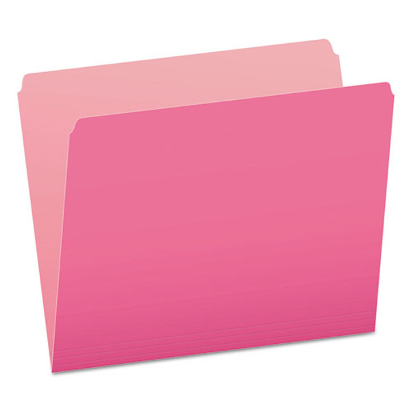 PFX152PIN Pendaflex® Two-Tone Color File Folders, Letter Size, Pink, Straight Cut, 100/BX