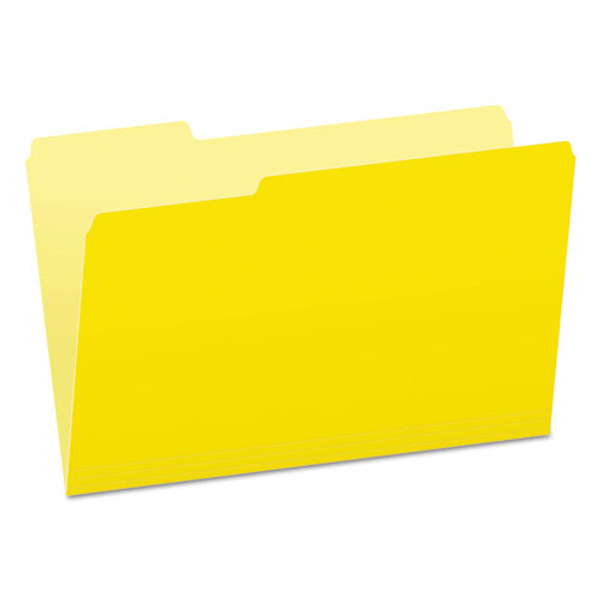 PFX15313YEL Pendaflex® Two-Tone Color File Folders, Legal Size, Yellow, 1/3 Cut, 100/BX