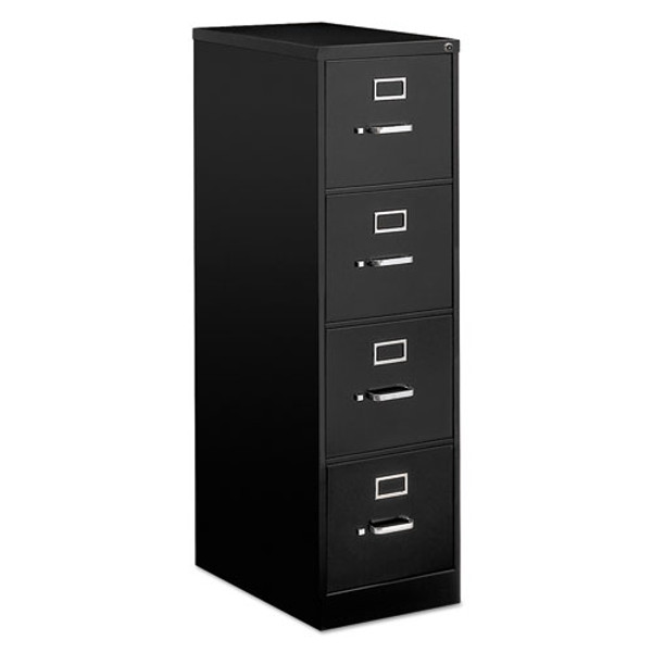 Economy Vertical File, 4 Letter-size File Drawers, Black, 15" X 25" X 52"