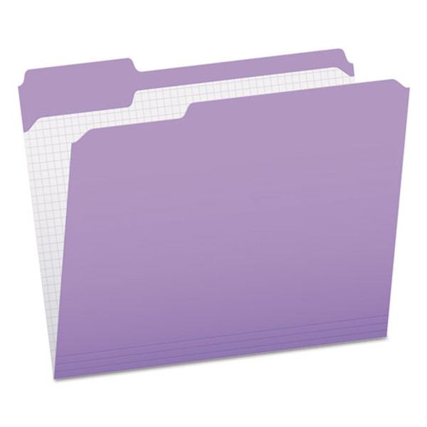 PFXR15213LAV Pendaflex® Color File Folders with Interior Grid, Letter Size, Lavender, 1/3 Cut, 100/BX