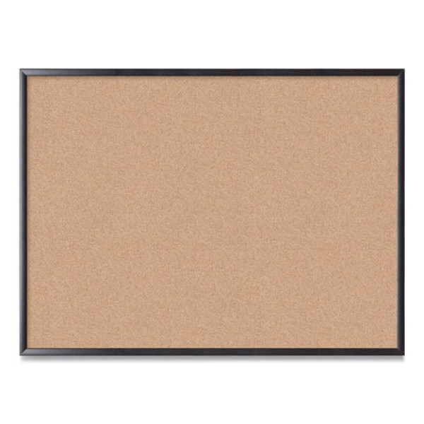 Cork Bulletin Board, 47 X 35, Tan Surface, Black Frame