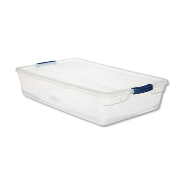 Clever Store Basic Latch-lid Container, 41 Qt, 17.75" X 29" X 6.13", Clear