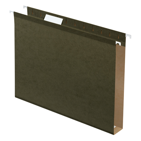 PFX04152x1 Pendaflex® Extra Capacity Reinforced Hanging Folders, 1", Letter Size, Standard green, 1/5 Cut, 25/BX