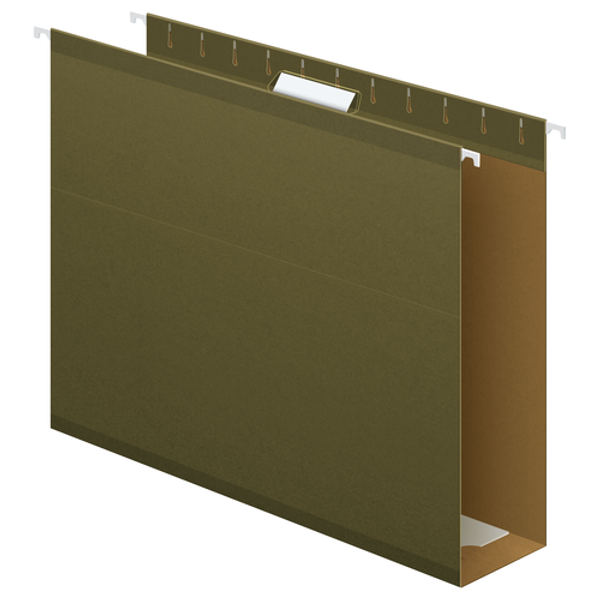 PFX04152x3 Pendaflex® Extra Capacity Reinforced Hanging Folders, 3", Letter Size, Standard green, 1/5 Cut, 25/BX