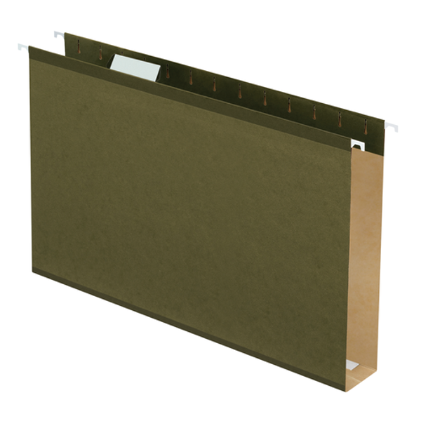 PFX04153x2 Pendaflex® Extra Capacity Reinforced Hanging Folders, 2", Legal Size, Standard Green, 1/5 Cut, 25/BX