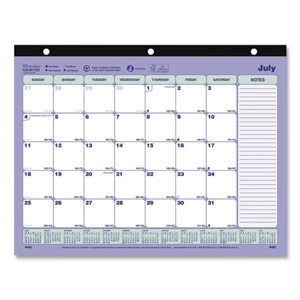 Academic 13-month Desk Pad Calendar, 11 X 8.5, Black Binding, 13-month (july To July): 2023 To 2024