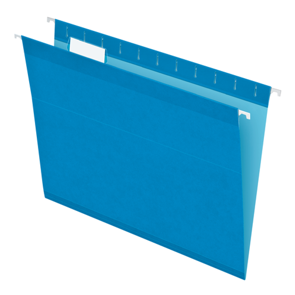 PFX0415215BLU Pendaflex® Reinforced Hanging Folders, Letter Size, Blue, 1/5 Cut, 25/BX