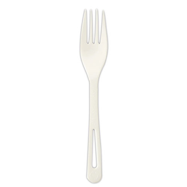 Tpla Compostable Cutlery, Fork, Plastic, White, 1,000/carton