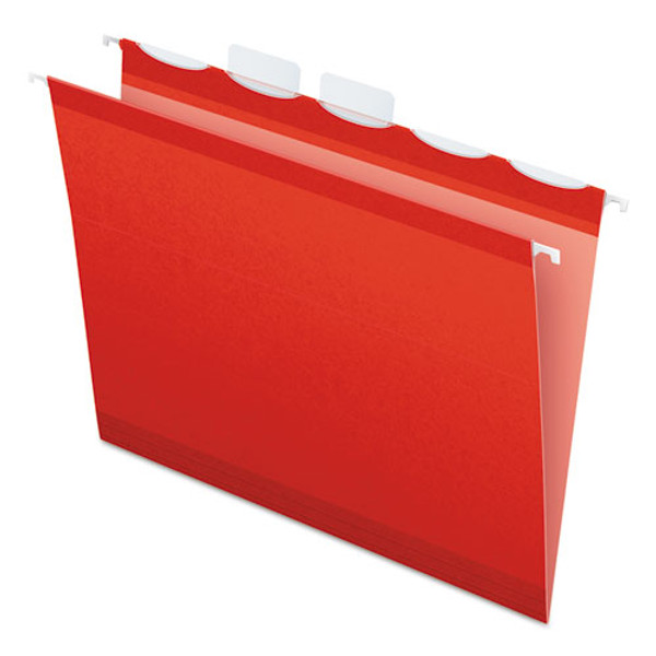 PFX42623 Pendaflex® Ready-Tab™ Reinforced Hanging Folders, Letter Size, Red, 5 Tab, 25/BX