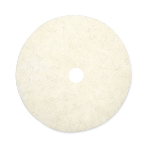 Natural Burnishing Floor Pads, 27" Diameter, White, 5/carton