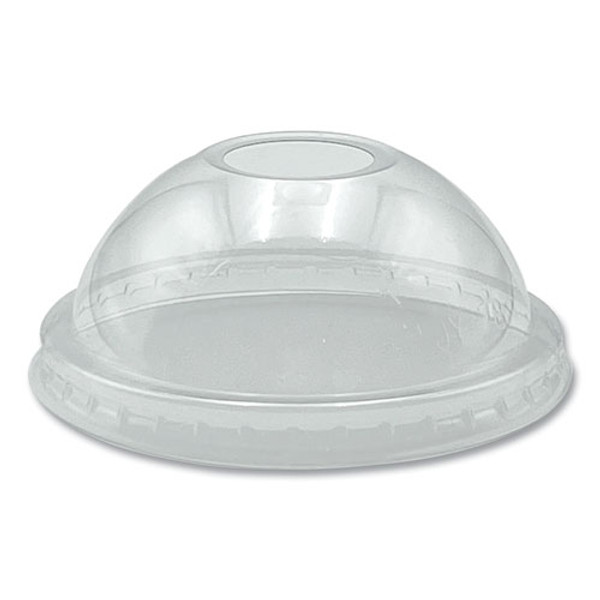 Pet Cold Cup Dome Lids, Fits 9 Oz To 10 Oz Pet Cups, Clear, 100/pack