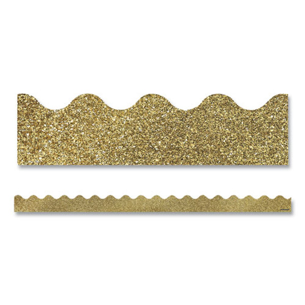 Scalloped Borders, 2.25" X 3 Ft, Gold Glitter, 13/pack