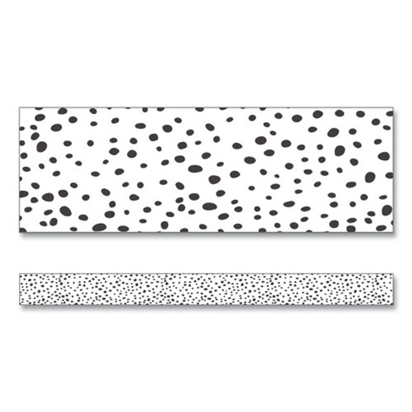 Straight Borders, 3" X 3 Ft, Black/white Dotted, 12/pack