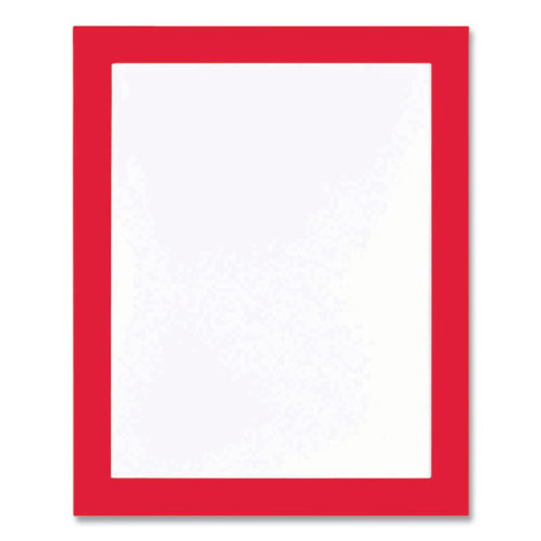 Self Adhesive Sign Holders, 11 X 17 Insert, Clear With Red Border, 2/pack