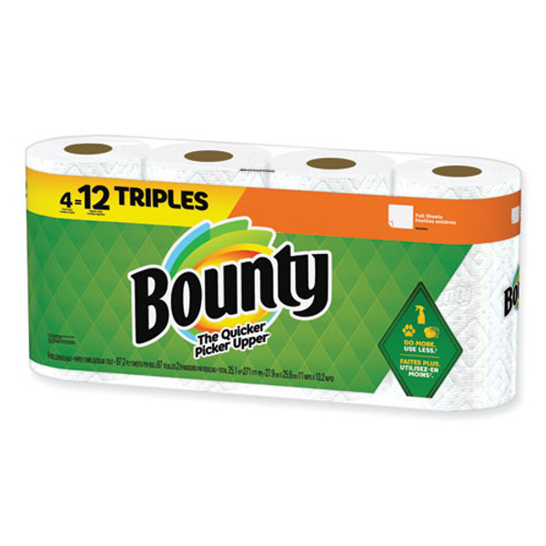 Kitchen Roll Paper Towels, 2-ply, White, 10.5 X 11, 87 Sheets/roll, 4 Triple Rolls/pack, 6 Packs/carton