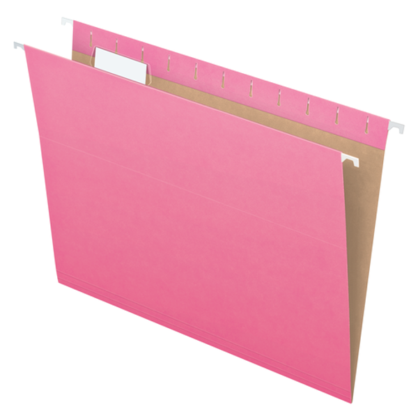 PFX81609EE Pendaflex® Recycled Hanging Folders, Letter Size, Pink, 1/5 Cut, 25/BX