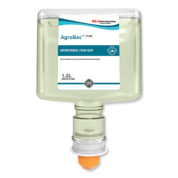 Agrobac Pure Foam Wash Touch Free Cartridge, Unscented, 1.2 L Refill, 3/carton