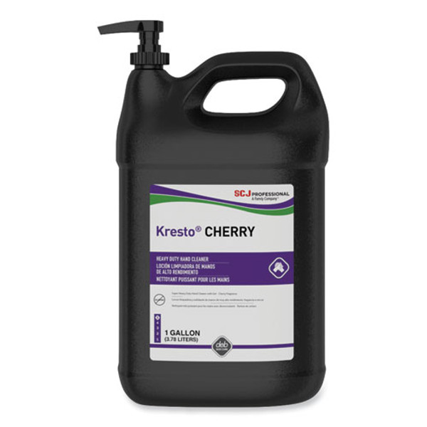 Kresto Cherry Heavy Duty Hand Cleaner Manual Cartridge, Cherry Scent, 1 Gal Pump Bottle, 4/carton