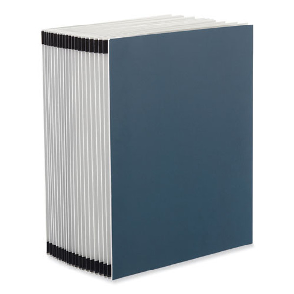 Expanding Desk File, 20 Dividers, Alpha Index, Letter Size, Blue Cover