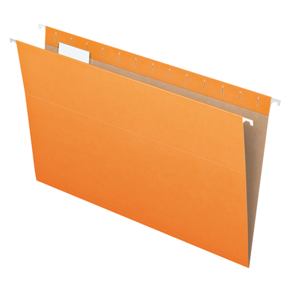 PFX81627 Pendaflex® Recycled Hanging Folders, Legal Size, Orange, 1/5 Cut, 25/BX