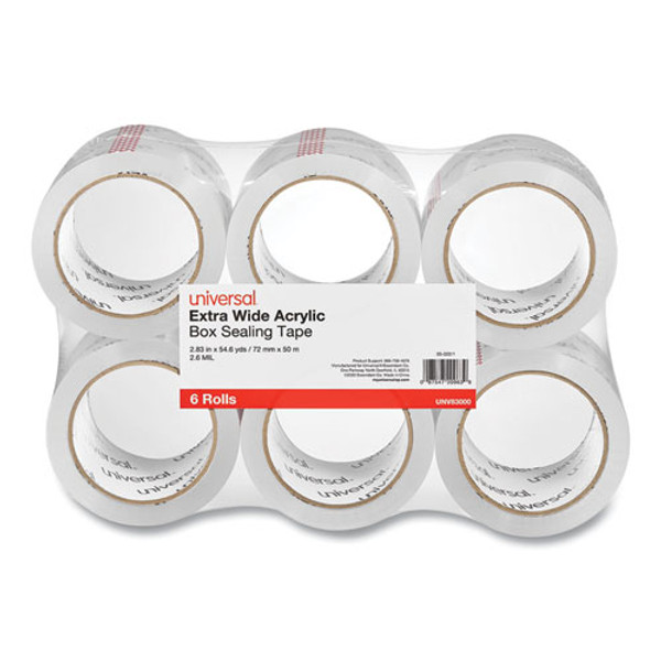 Extra-wide Moving And Storage Packing Tape, 3" Core, 2.83" X 54.7 Yd, Clear, 6/pack