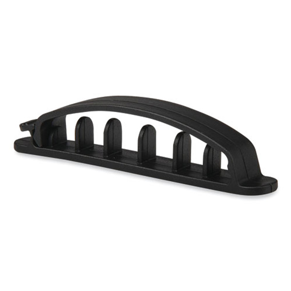 Five Channel Cable Holder, 0.75" X 3.35", Black, 3/pack