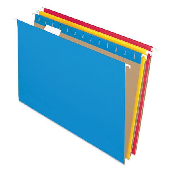 PFX81632 Pendaflex® Recycled Hanging Folders, Legal Size, Assorted Colors, 1/5 Cut, 25/BX