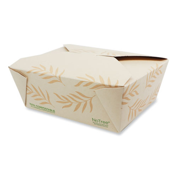 No Tree Folded Takeout Containers, 46 Oz, 5.5 X 6.9 X 2.5, Natural, Sugarcane, 300/carton