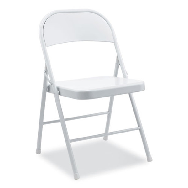 Armless Steel Folding Chair, Supports Up To 275 Lb, Gray Seat, Gray Back, Gray Base, 4/carton