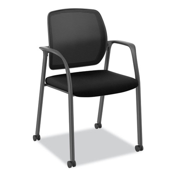 Nucleus Series Recharge Guest Chair, Supports Up To 300 Lb, 17.62" Seat Height, Black Seat/back, Black Base