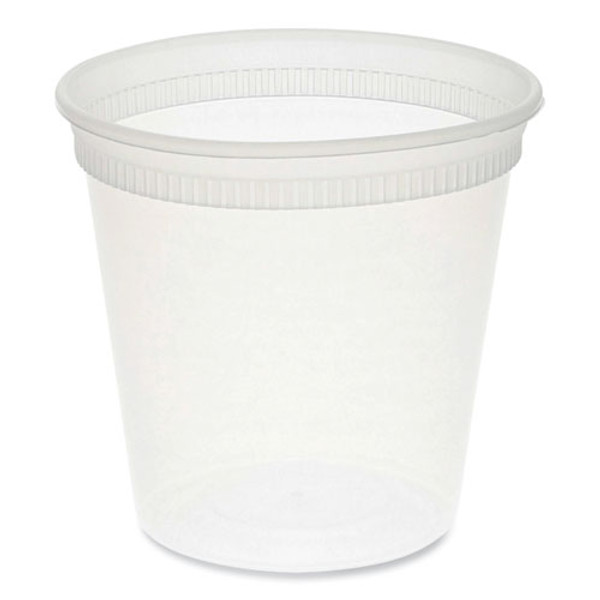 Newspring Delitainer Microwavable Container, 24 Oz, 4.55 X 4.55 X 4.35, Clear, Plastic, 480/carton