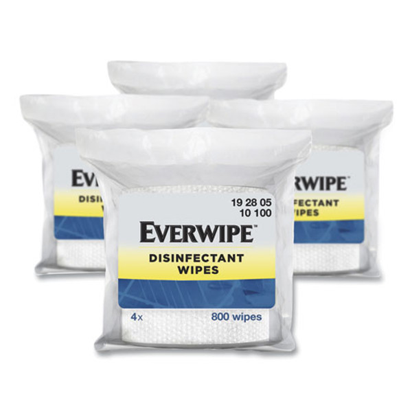 Disinfectant Wipes, 1-ply, 8 X 6, Lemon, White, 800/bag, 4 Bags/carton