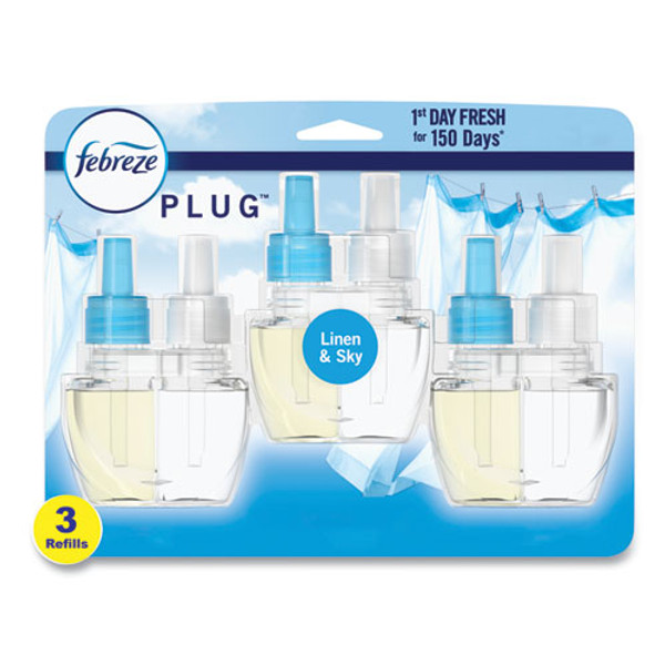 Plug Air Freshener Refills, Linen And Sky, 2.63 Oz, 3/pack, 3 Packs/carton