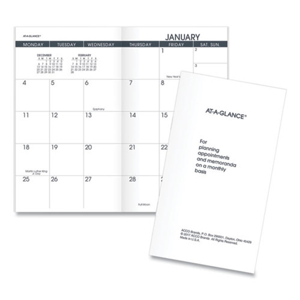 Pocket Size Monthly Planner Refill, 6 X 3.5, White Sheets, 13-month (jan To Jan): 2024 To 2025