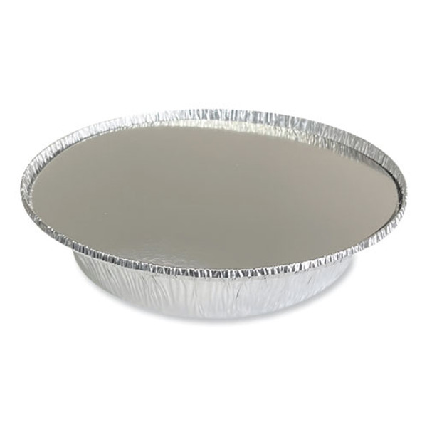 Round Aluminum To-go Containers With Lid, 24 Oz, 7" Diameter X 1.47"h, Silver 200/carton