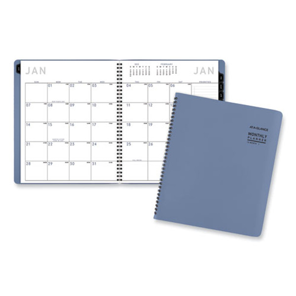 Contemporary Monthly Planner, 11.38 X 9.63, Blue Cover, 12-month (jan To Dec): 2024