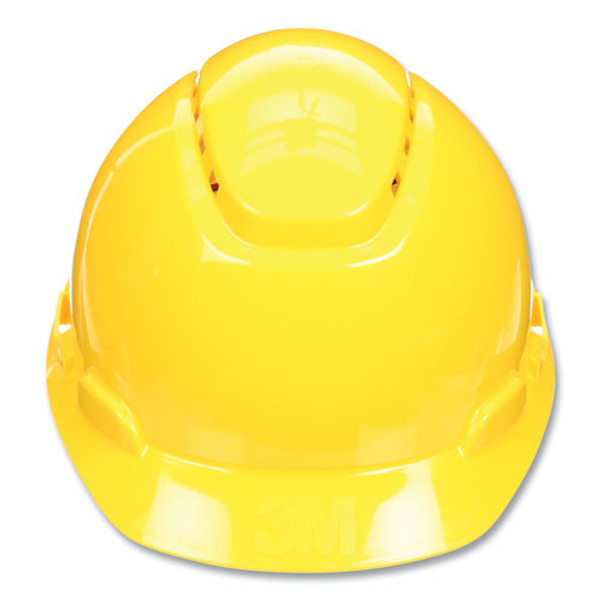 Securefit H-series Hard Hats, H-700 Vented Cap With Uv Indicator, 4-point Pressure Diffusion Ratchet Suspension, Yellow