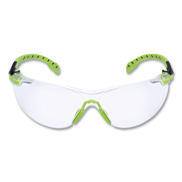 Solus 1000-series Safety Glasses, Black/green Plastic Frame, Clear Polycarbonate Lens