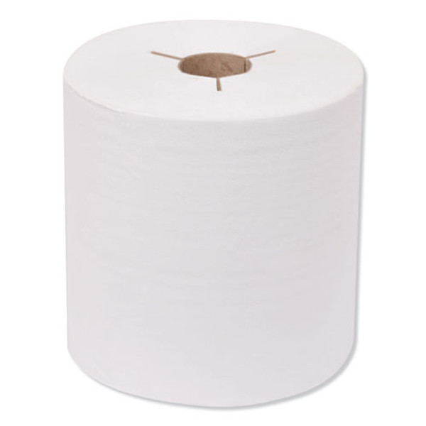 Premium Hand Towel Roll, Notched, 1-ply, 8" X 600 Ft, White, 720 Sheets/roll, 6 Rolls/carton